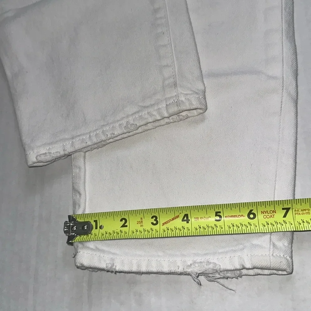 Good‎ American Good 90s Duster Natural Fray White Denim Jeans Womens Size 10/30